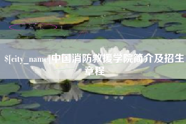 灌南中国消防救援学院简介及招生章程