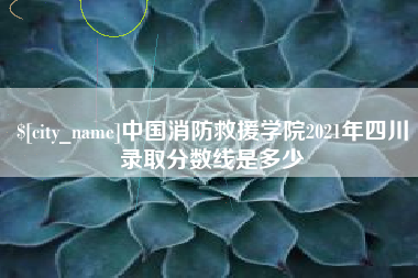 灌南中国消防救援学院2021年四川录取分数线是多少