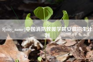 灌南中国消防救援学院安徽招生计划