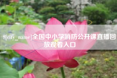 灌南全国中小学消防公开课直播回放观看入口