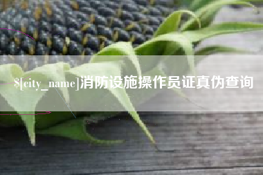 灌南消防设施操作员证真伪查询