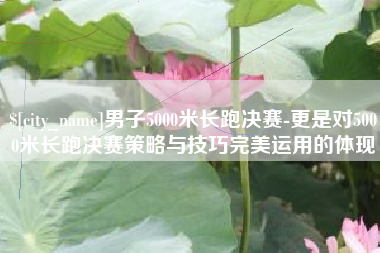 灌南男子5000米长跑决赛-更是对5000米长跑决赛策略与技巧完美运用的体现