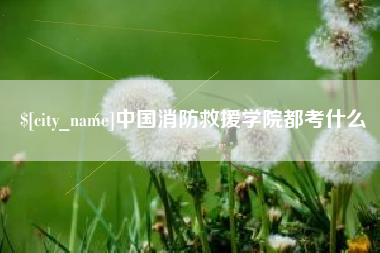 灌南中国消防救援学院都考什么