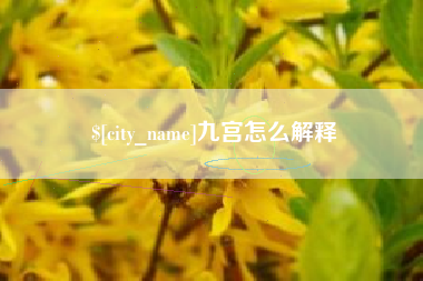 灌南九宫怎么解释
