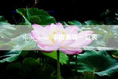 灌南中国金牌一览表
