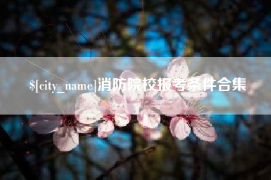 灌南消防院校报考条件合集